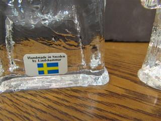 VT LINDSHAMMAR HANDMADE CRYSTAL HORSE COLLECTION SET OF 6 SWEDEN